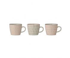 Bloomingville Cecile Lot de 3 Tasses avec Anse Rose/Gris Ã 9,5 x 8 cm