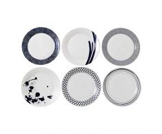 Pacific par Royal Doulton Assiette 28Â cm Lot de 6-New, Porcelaine, Bleu, 28.7Â x 28.7Â x 3.1Â cm