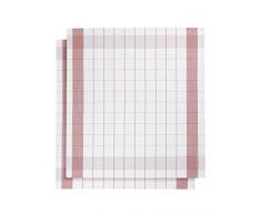 De Witte Lietaer 200066 Mixte Lot de 2 Torchons Lin/Coton Rouge 68 x 68 cm