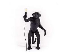 Seletti Lampe singe en rÃ©sine 60 x 52,5 x 33 cm noir