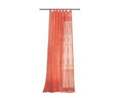 iovivo Voilage Gardine Verona avec passants 245 x 140 cm Fleuri orange