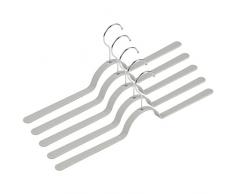 Levivo 331800000201 Lot de 5 Cintres Flexibles avec Une Armature, Matériau pour Ressort, Gris Clair, 47 x 2 x 14 cm