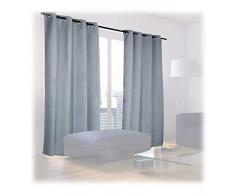 Relaxdays Rideaux occultants avec Åillets lot de 2 couleur unie en polyester HxlxP: 245 x 135 x 0,5 cm, gris