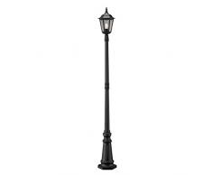 Konstsmide 7233-750 Lampadaire en aluminium laqué Firenze 1 x 100 W, IP43 Noir mat 25 x 25 x 220 cm