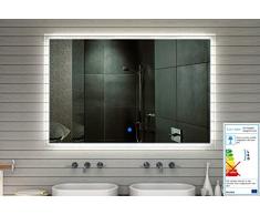 Lux-aqua Miroir de Salle de Bains LED Miroir Mural avec 710 Lumen Interrupteur Tactile lumière réglable Chaud/Froid 60 x 59 cm â mf91060
