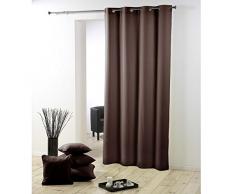douceur dintÃ©rieur rideau a oeillets plastique 140x260 cm polyester essentiel brun