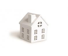 Excelsa Maison Lanterne de Maison Céramique Blanc 10,5 X 10,5 X 14 cm