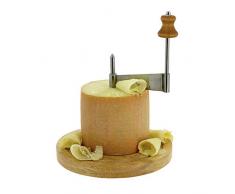 TheKitchenette 5040051 Girolle + Racloir à Fromage avec Cloche, Bois, Naturel, 18,5 x 18,5 x 13 cm