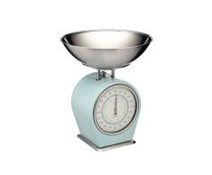 Kitchen Craft LNSCALEBLU Living Nostalgia Ãchelles de Cuisine Mécaniques, Acier, Bleu Clair/Argent, 32 x 32 x 22 cm