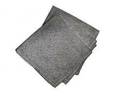 Soleil docre Lot de 3 Serviettes Jeans Gris, Polycoton, 45 x 45 cm