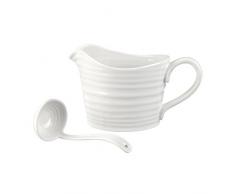 Portmeirion Home & Gifts Carafe à Sauce et Mini louche, Porcelaine, Blanc, 18,5 x 11 x 13 cm