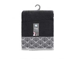 douceur dintérieur drap de douche 70x130 cm eponge goldy noir/argent