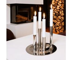 Philippi Ronda Bougeoir en Acier Inoxydable ArgentÃ© 22 cm