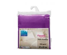 Nuit des Vosges 2226911 Caen Taie doreiller Flanelle Unie/Coton Lavande 65 x 65 cm