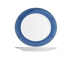 H&H Siena Assiette Ã Dessert, 20 cm, Faience, Bleu, 1 PiÃ¨ce