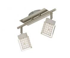 Briloner Leuchten 2867-022 LED, plafonnier, Spots, Lampe Salon denfant ou Chambre a Coucher, orientable, Métal, 4.5 W, Matt-Nickel, 30.5 x 8 x 8.7 cm