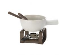 Kela Set Fondue à Fromage Arosa 0,8 L, 2 personnes, Céramique réfractaire, 16663, Crème