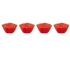 Zak Designs 0078-520 Jacks Rose Boite de 4 Dessous de Plats Modulables Rose Rouge