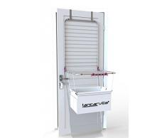 Séchoir à linge Multifonction 13 mètres Tancarville pliable, pratique et solide, positionnable sur porte avec panière à linge intégrée et amovible