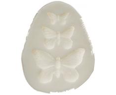 Silikomart 71.406.00.0096 Moule pour PÃ¢te Ã Sucre SLK306 Papillons Silicone Blanc
