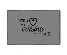 dÃ©corline set de table 28.5x43.5cm pvc cuisine amour gris