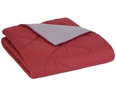 AmazonBasics Couette rÃ©versible en microfibre, bordeaux/gris, 200 x 200Â cm