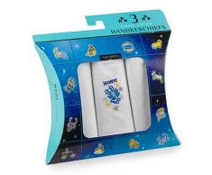 Go West Scorpio mouchoirs Star Coton Homme-Blanc-Lot de 3