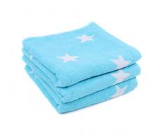 Lasa Stars-Set de Serviette de Toilette 33 x 50 cm Toilette 50 x 100 cm 100 x 150 cm Turquoise