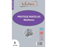 laurentmortreux Protège Matelas Molleton 90x190, Tissus, Blanc