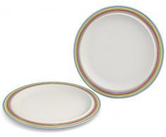Ornamin Lot de 2 Assiettes Plates Ã 22 cm Multi MÃ©lamine (ModÃ¨le 503) / assiette Ã petit-dÃ©jeuner, assiette de camping, assiette rÃ©utilisable