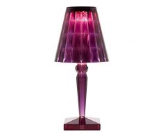 Kartell Big Battery Lampe de chevet, Plastique, prune, 37,3 x 17 cm