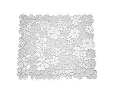 InterDesign Blumz tapis évier - moyen fond évier en plastique PVC - protection évier pour lavabo - transparent