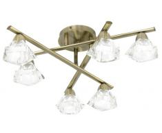 Oaks Lighting Alamas Lustre avec finition laiton antique avec lampes en verre cristallin K9