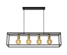 Lucide 00424/04/30 Suspension, MÃ©tal, E27, 160 W, Noir, Or Mat