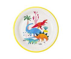 Talking Tables Lot de 8 assiettes dinosaures Multicolore 23 cm