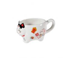 lachineuse Tasse Japonaise Maneki Neko - Le Chat Japonais du Bonheur