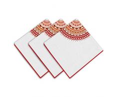 Soleil docre Mandala Serviette de Table, Coton, Orange, 45 x 45 cm