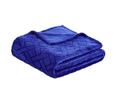 AmazonBasics Couverture en polaire gaufrée - Bleu, 150 x 200 cm