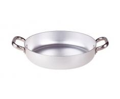 Pentole Agnelli Aluminium Professionnel 3 mm, Casserole avec Deux poignées 40 cm Argent