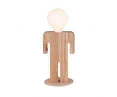 Homemania 8698522547800 Lampe De Chevet Lui&Lei, Couleur Marron, en Bois-Pour La Maison, Bureau, SÃ©jour, Chambre, Taille unique