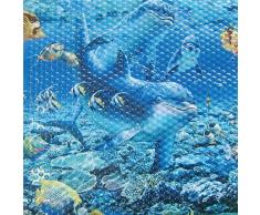 PAPILLON 52 x 52 cm Tapis de Douche Dauphins de sécurité, Bleu