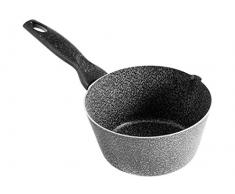 Home Stone Casserole Conique Antiadhérente, avec Manche, Pierre, Anthracite/Gris, 16 cm