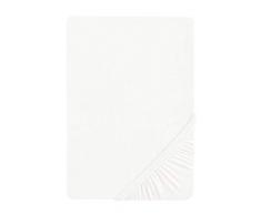 Castell 77113/001/040 Drap Housse en Jersey Stretch pour un Lit Simple Blanc 90 x 190 cm à 100 x 200 cm