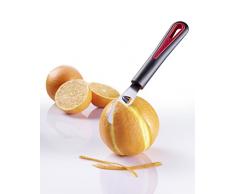 Westmark 29342270 Eplucheur d‘Orange avec canneleur Gallant Noir/Rouge, Acier Inoxydable, 19 x 2,7 x 2 cm