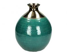 Leewadee Vase en faïence Bleu pétrole 25 x 25 x 30 cm