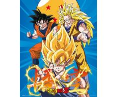 GB Eye Ltd, Dragon Ball Z, 3Â Gokus, Mini Poster 40Â x 40Â cm, Bois, diffÃ©rents, 65Â x 3.5Â x 3.5Â cm