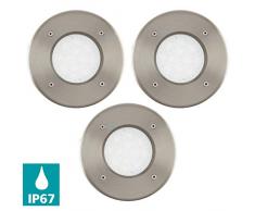 Eglo Lamedo Lot de 3 spots encastrables en acier inoxydable DiamÃ¨tre 10 cm
