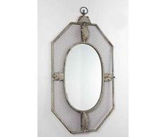 Miroir mÃ©tal Ethnique Gris 62 x 6 x 114