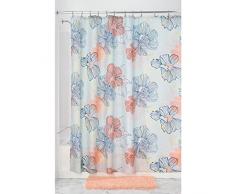 InterDesign Elsa rideau de douche tissu impermÃ©able, 183,0 cm x 183,0 cm rideau de douche en polyester avec motif Ã fleurs pastels, corail/colorÃ©