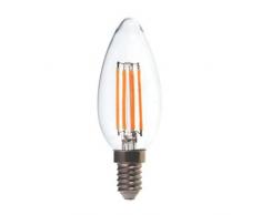 V-TAC SKU.4301 Ampoule LED Flamme Filament 4W E14 VT-1986, Plastique,et Autre materiaux, 4 W, Transparent